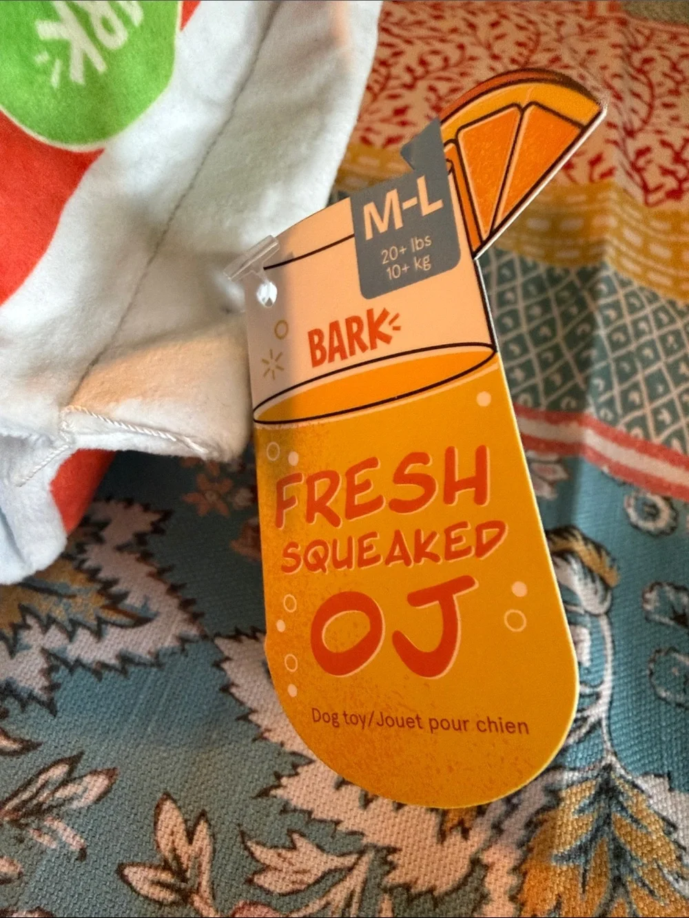 🆕 BARK Fresh Squeaked Tropics OJ Multi-Part Dog Toy